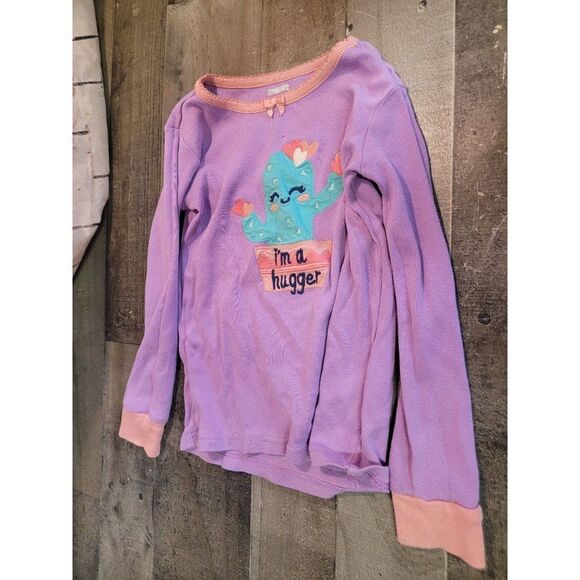 Gymboree youth 5 purple long sleeve Cactus I am a hugger heart shirt - Picture 1 of 5